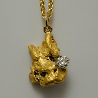 Nugget & .24c Diamond Pendant